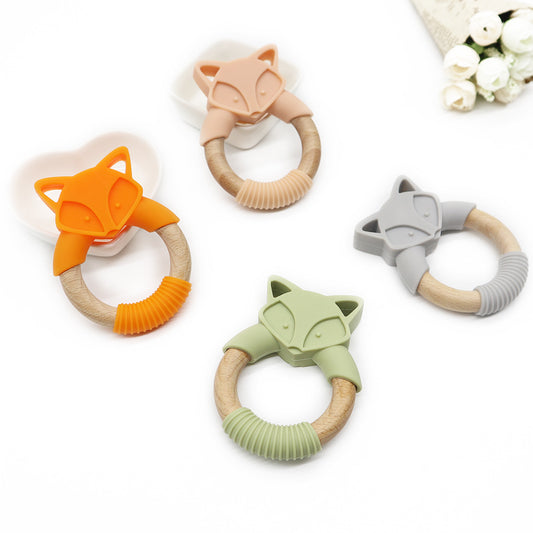 Baby Silicone Wood Teether Toy
